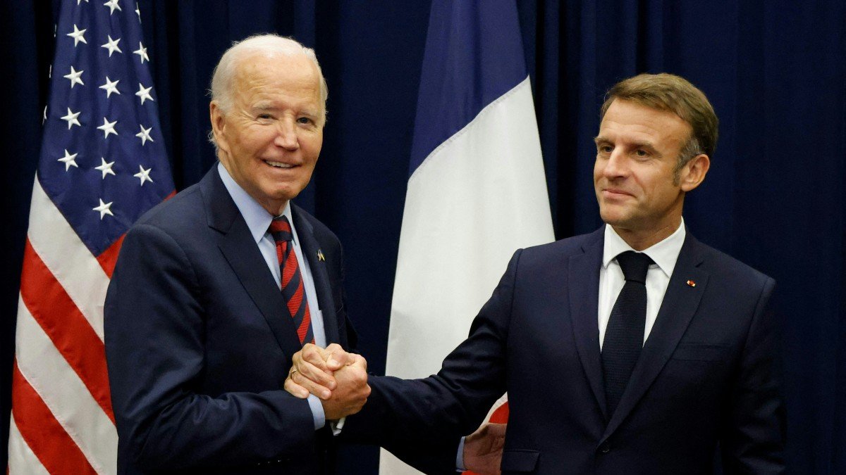 Joe Biden y Emmanuel Macron