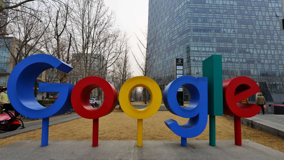 Google logo in front of one of its headquarters.