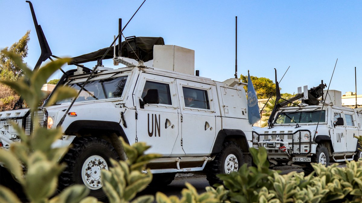 UNIFIL vehicles in Lebanon.