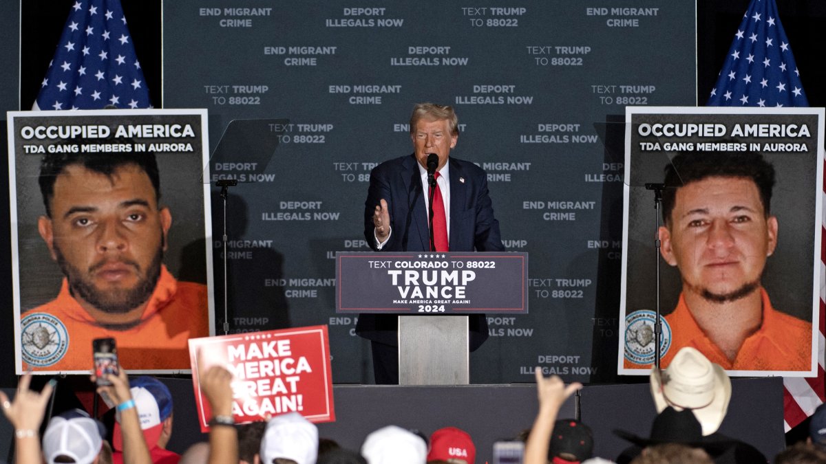 Trump at a rally in Aurora, Colorado