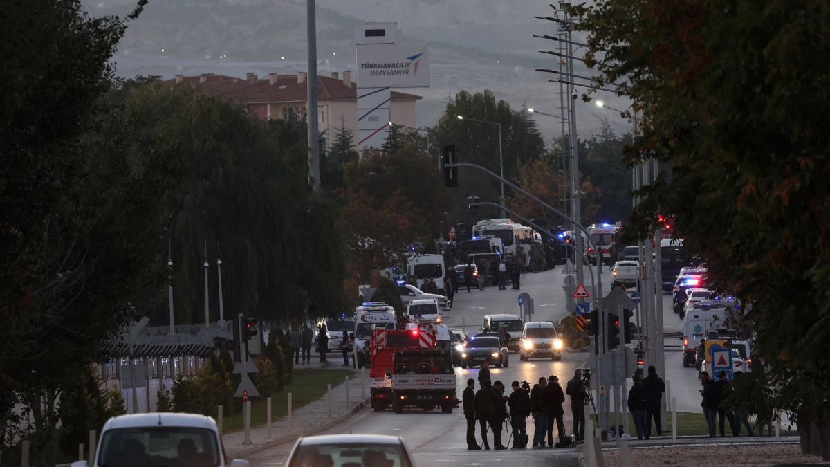 Turkish police at a road block after the attack