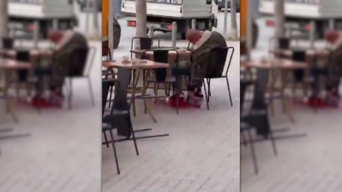 Imágenes de los transeúntes tras la ejecución de la víctima en Montgat