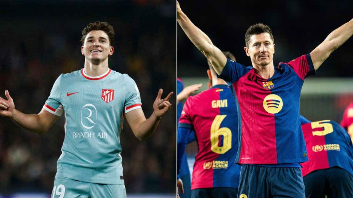 Julián Álvarez y Robert Lewandowski