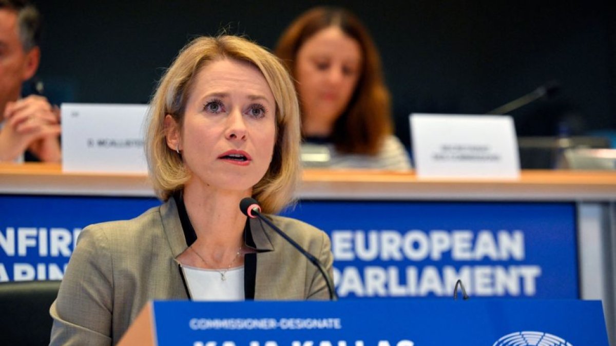 Kaja Kallas en una audiencia de confirmación en el Parlamento Europeo en Bruselas