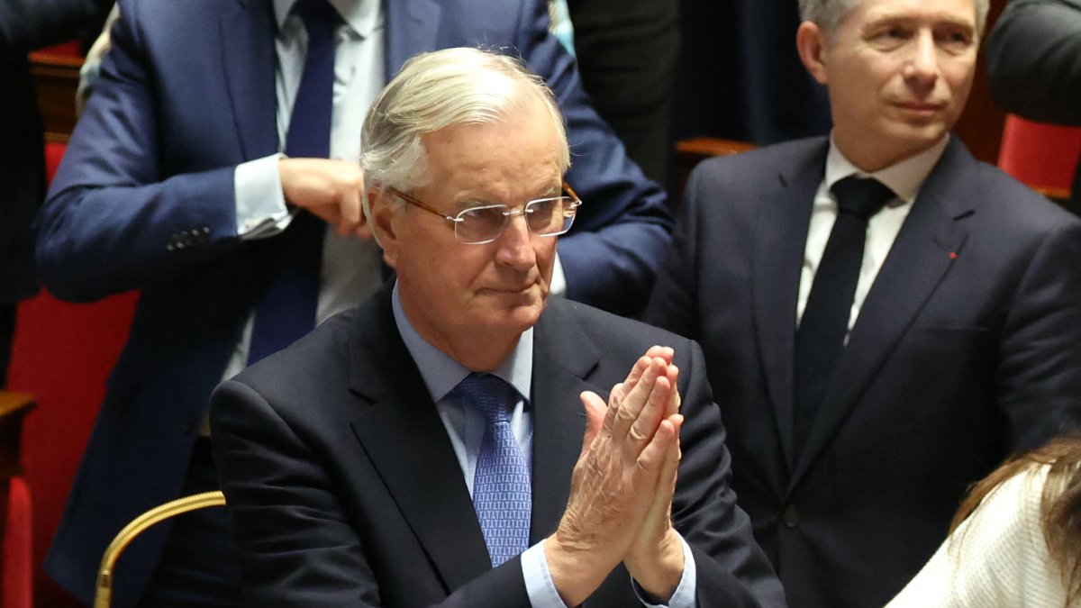 Acting Prime Minister Michel Barnier after the  no-confidence vote.