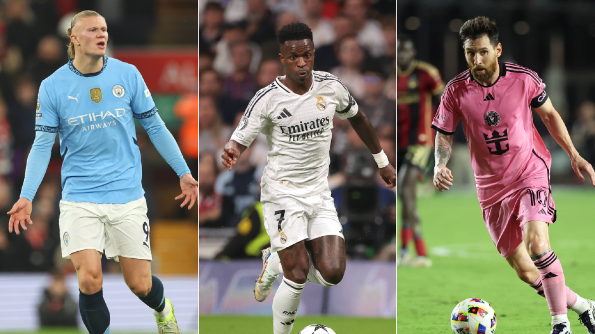 Erling Haaland, Vinícius Jr. and Leo Messi