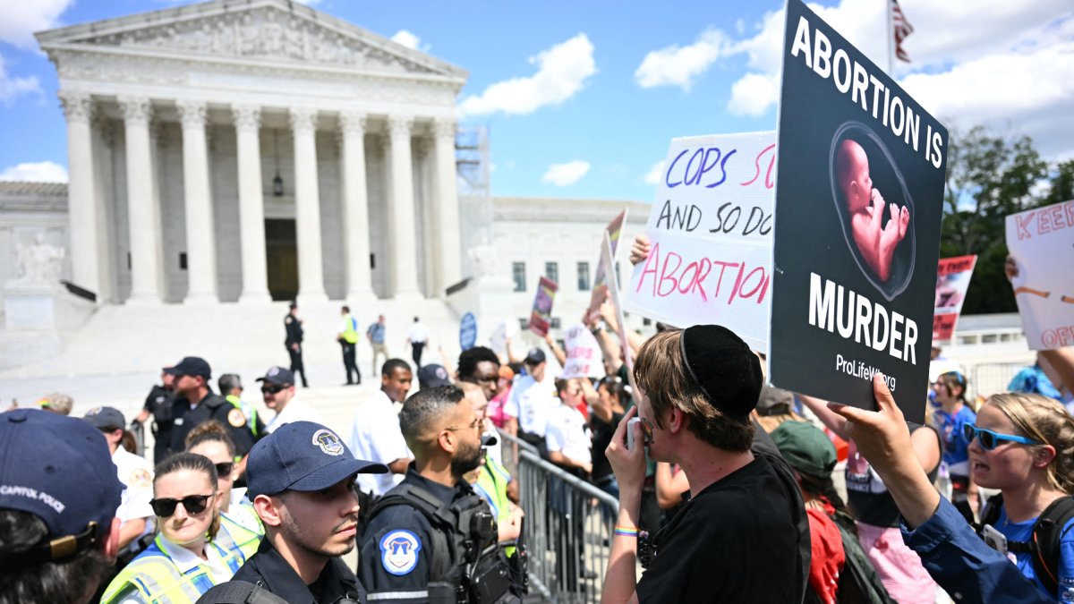 Protesta antiaborto frente a la Corte Suprema