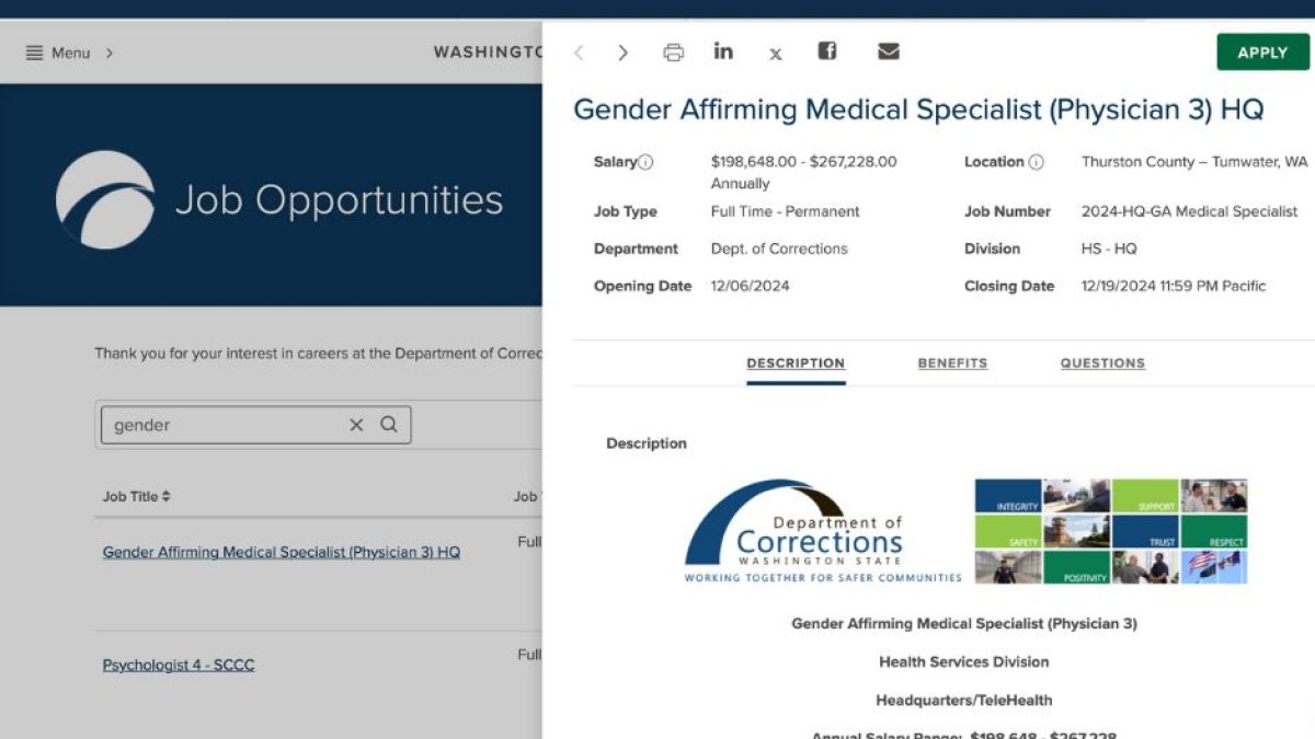 Empleo Washington Gender Affirming Medical Specialist (Physician 3) HQ