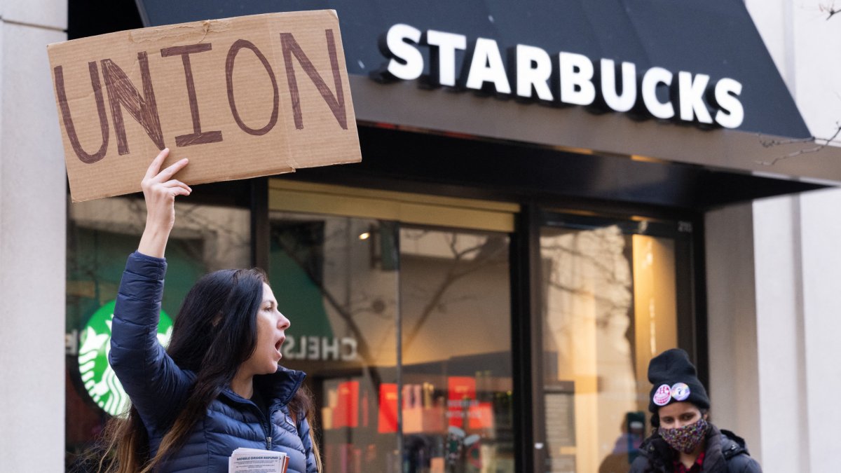Imagen de archivo de una huelga contra Starbucks