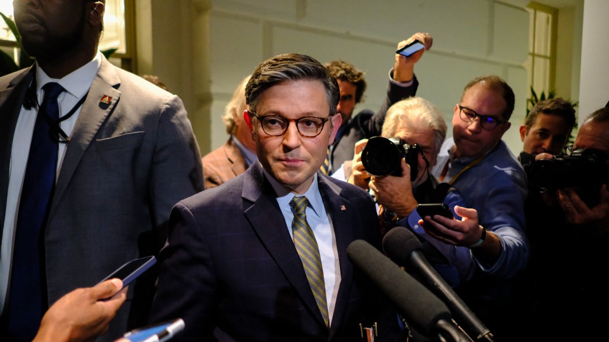 El speaker Mike Johnson este 20 de diciembre de 2024