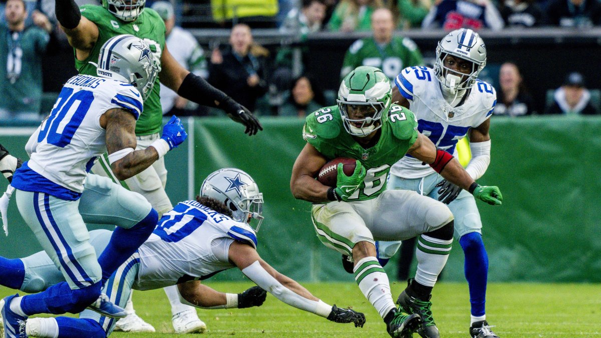 El corredor de los Philadelphia Eagles Saquon Barkley (26) durante el partido ante Dallas.