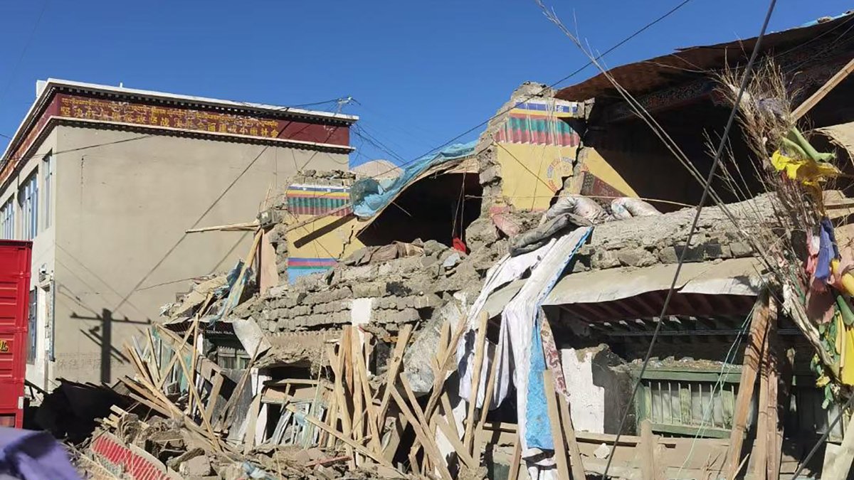 Aftermath of the earthquake in Tibet