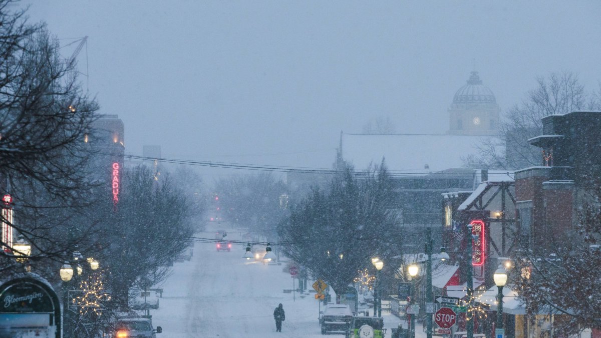 Tormenta invernal en Bloomington, Indiana.