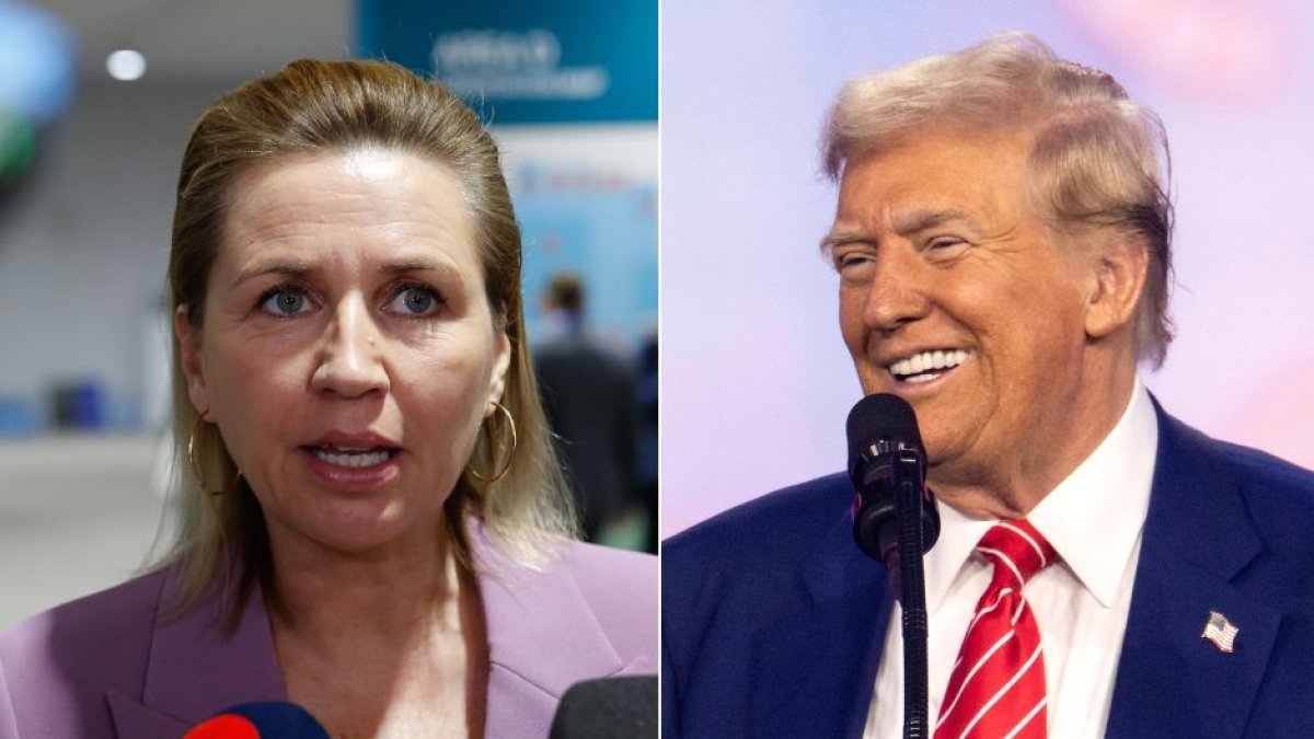 Danish Prime Minister Mette Frederiksen and President-elect Donald Trump