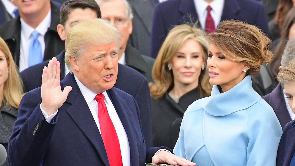 Donald Trump is sworn in as president in 2017