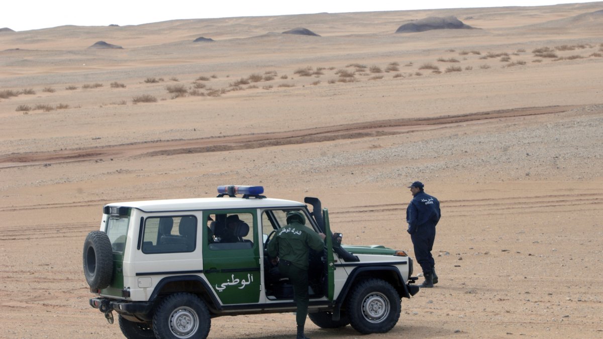 Algerian security forces in the Sahara.