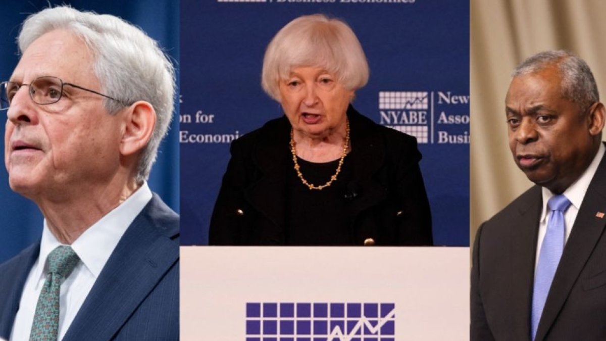 Merrick Garland, Janet Yellen and Lloyd Austin