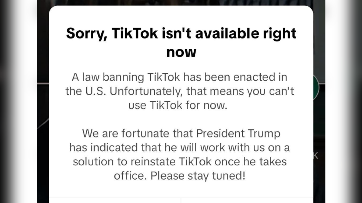 TikTok's message to users
