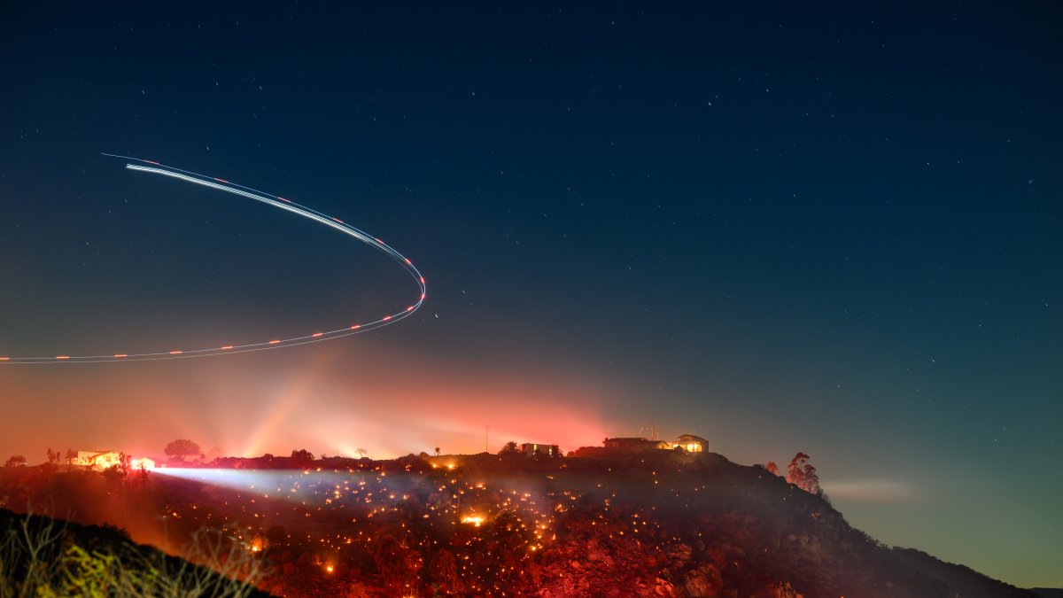 Image of the fires started in San Diego