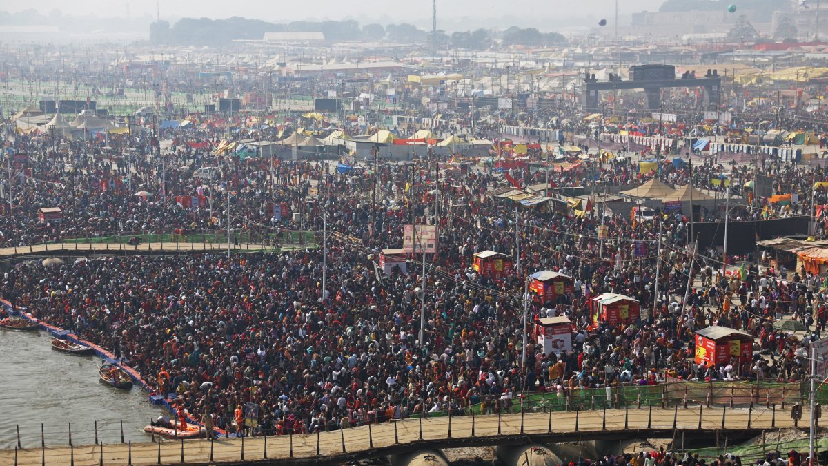 Peregrinos en el festival de Kumbh Mela