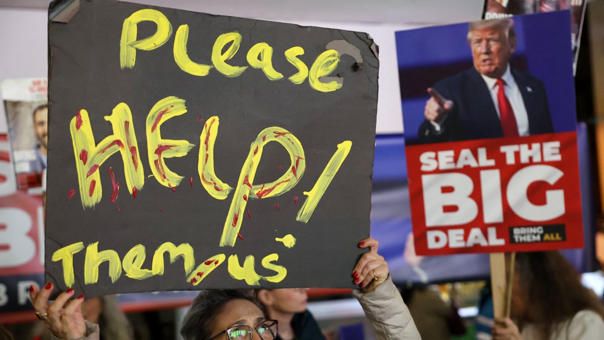 Familiares y simpatizantes de rehenes israelíes en Gaza exigen a EE.UU. intervenir para su liberación