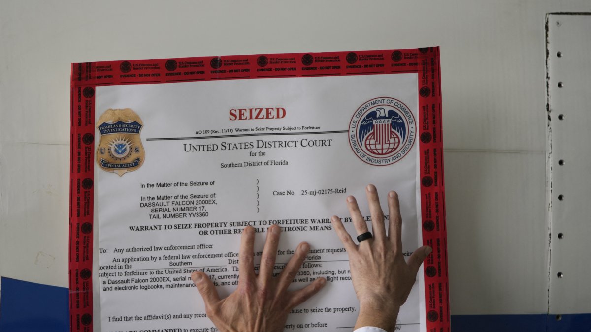 Plane seized by U.S.