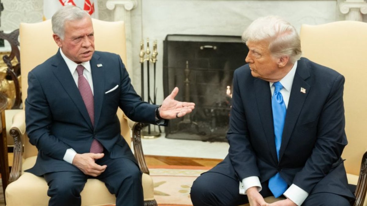 U.S. President Donald Trump with Jordan's King Abdullah II.
