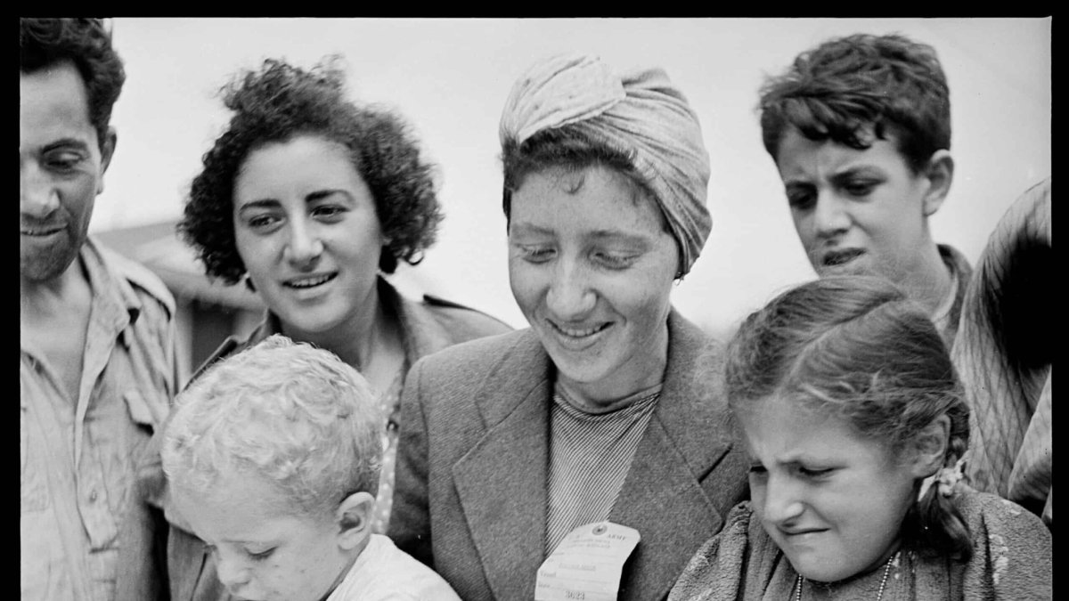 Refugees at the Fort Ontario camp.