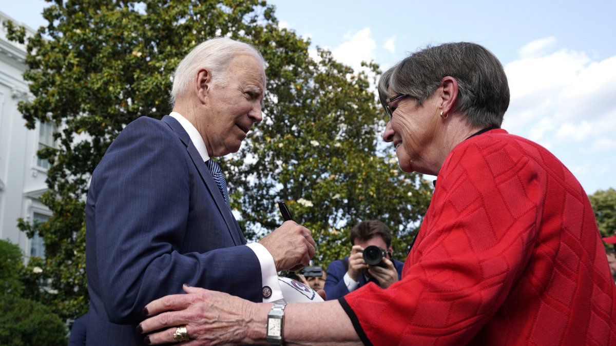 Kansas Gov. Laura Kelly with Joe Biden