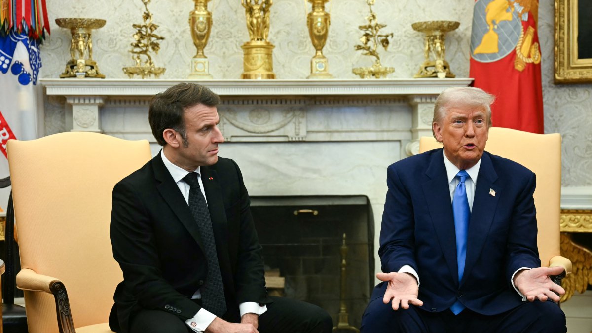 Emmanuel Macron and Donald Trump, at the White House.