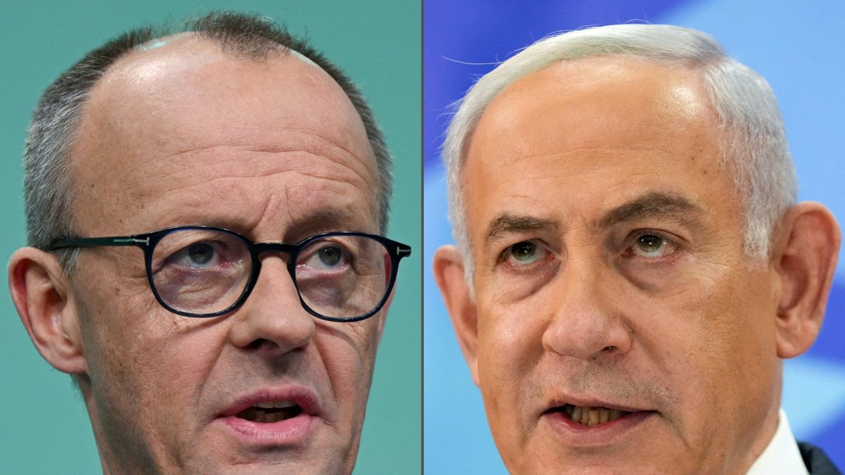 El canciller alemán Friedrich Merz y el primer ministro israelí Benjamín Netanyahu.