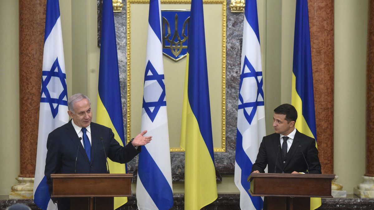 Netanyahu y Zelenski durante una rueda de prensa