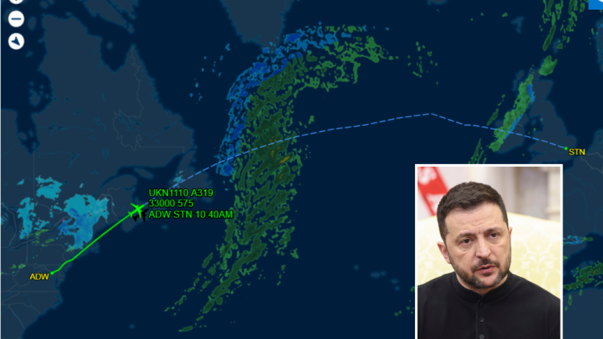 El vuelo del presidente Zelenski en camino a Londres