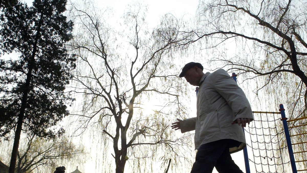 An older man works on his exercise and coordination
