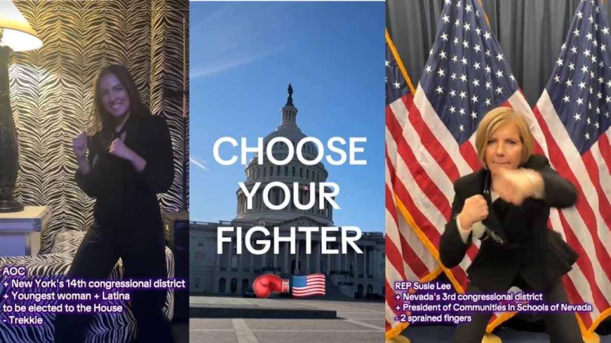 Las representantes AOC y Susie Lee en el vídeo 