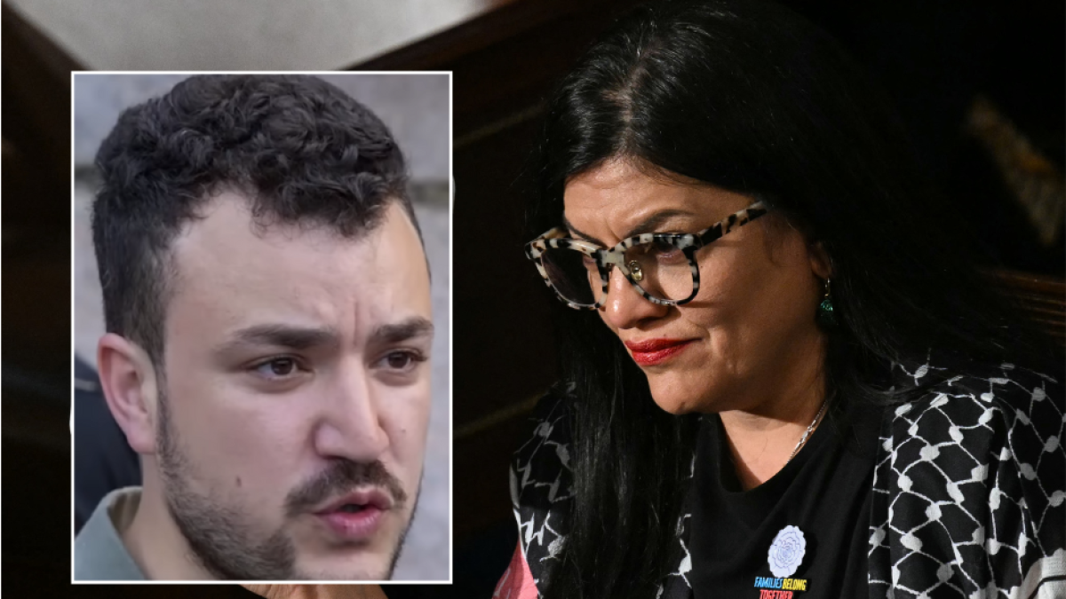 Rep. RashidaTlaib with Mahmoud Khalil in an edited image