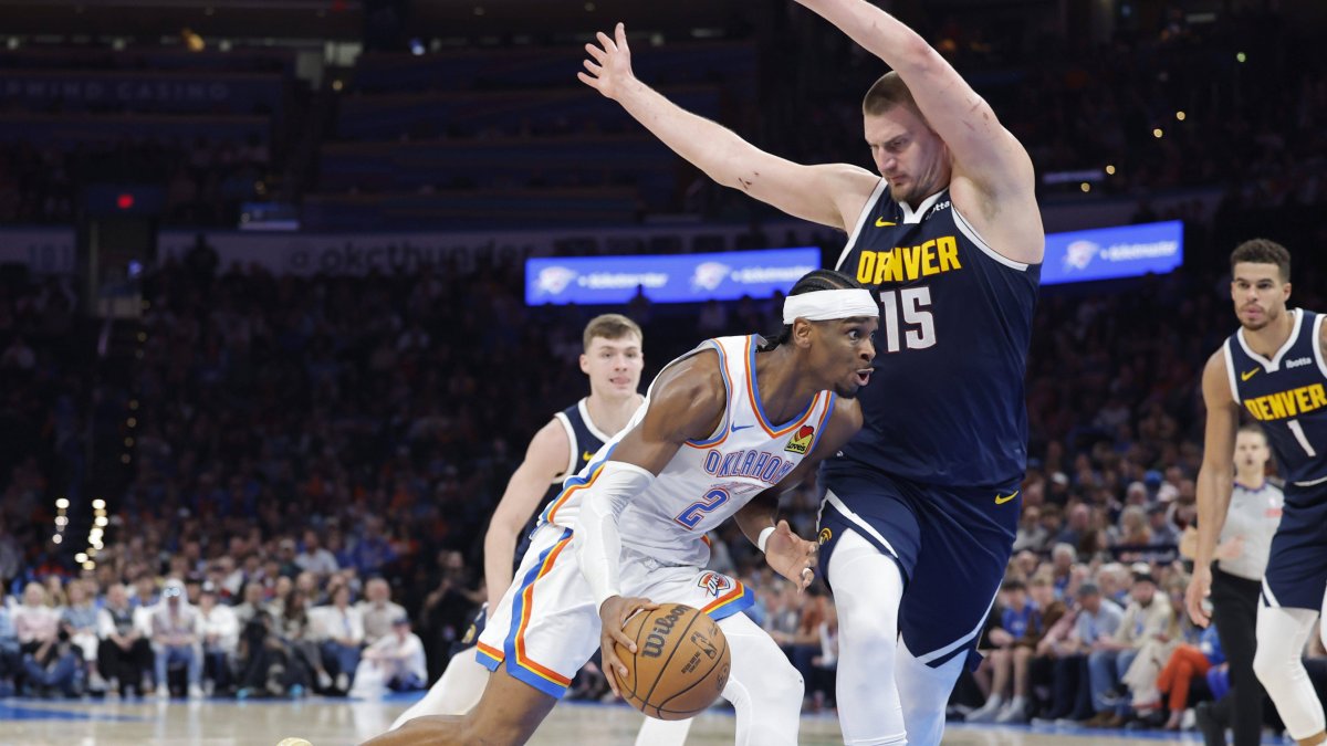 Gilgeous-Alexander drives against Jokic