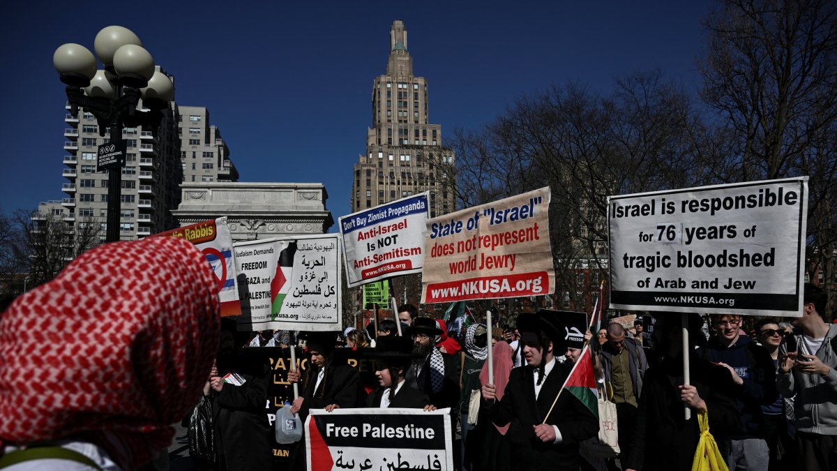 Pro-Hamas demonstrators protest in Washington Square in New York City