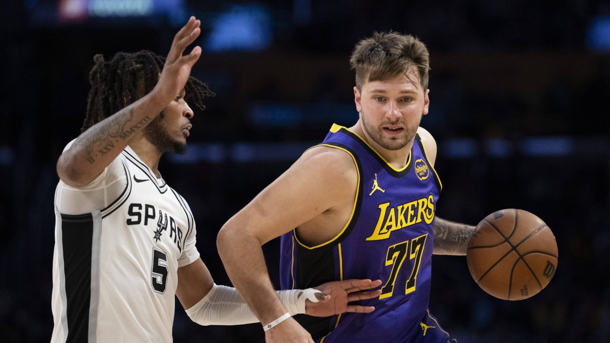 Luka Doncic facing the Spurs