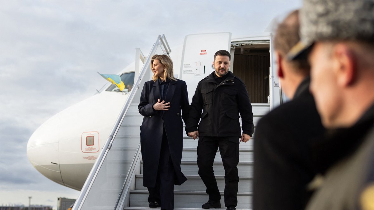 Zelenski y Olena Zelenska llegan a Helsinki, Finlandia