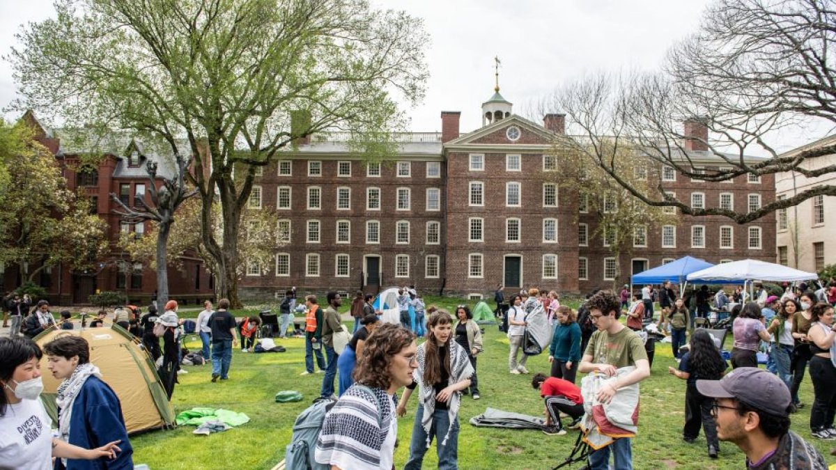 Protesta antisemita en la Universidad de Brown (Archivo)