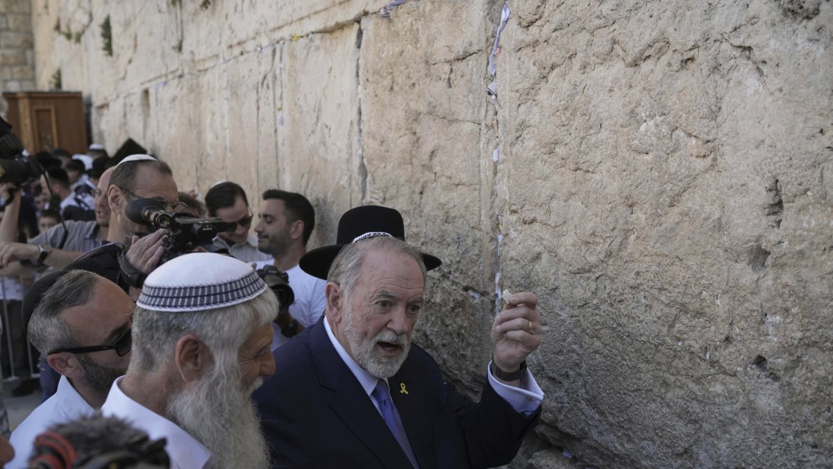 US Ambassador to Israel Mike Huckabee at the Western Wall in Jerusalem