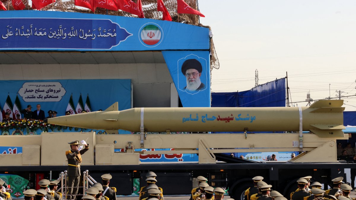 Exhibition of a Qasem Soleimani missile in 2024.