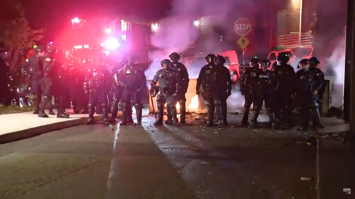 Washington state troopers deployed at the UW.