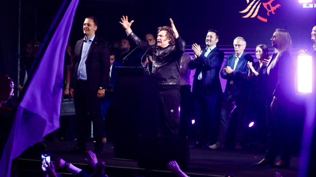 Campaign rally led by President Milei/ Stringer.