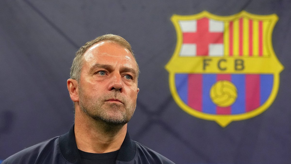 Hansi Flick, during a UEFA Champions League match with FC Barcelona