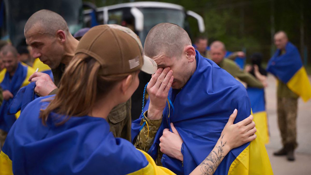Soldados ucranianos volviendo a su país