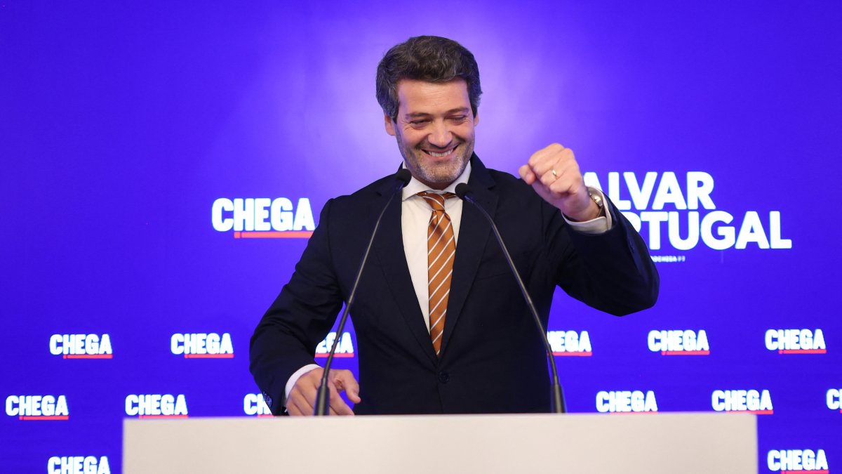 El líder del partido portugués Chega, André Ventura