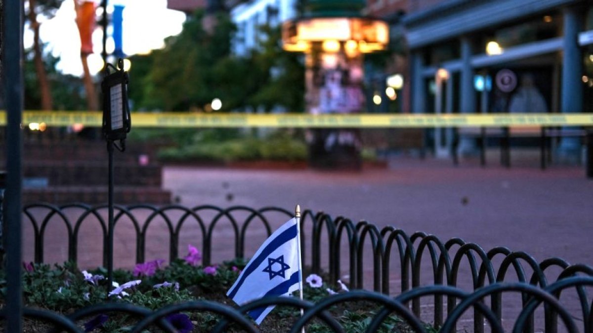 An Israeli flag in Boulder, Colo.