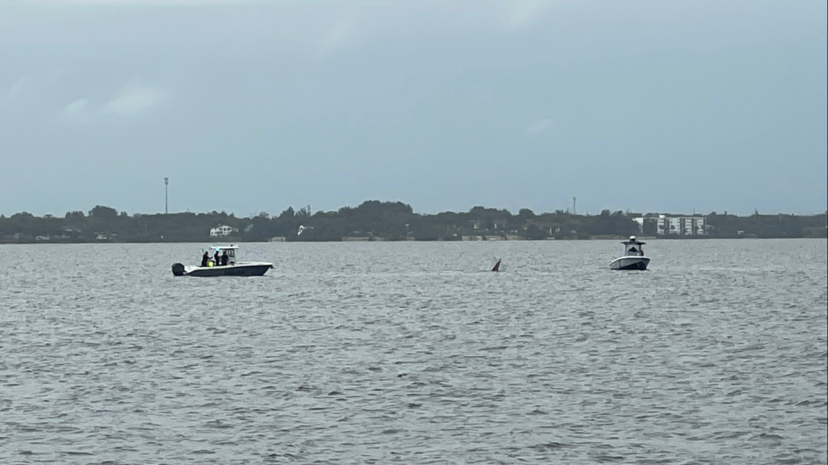 The plane submerged in the Indian River.